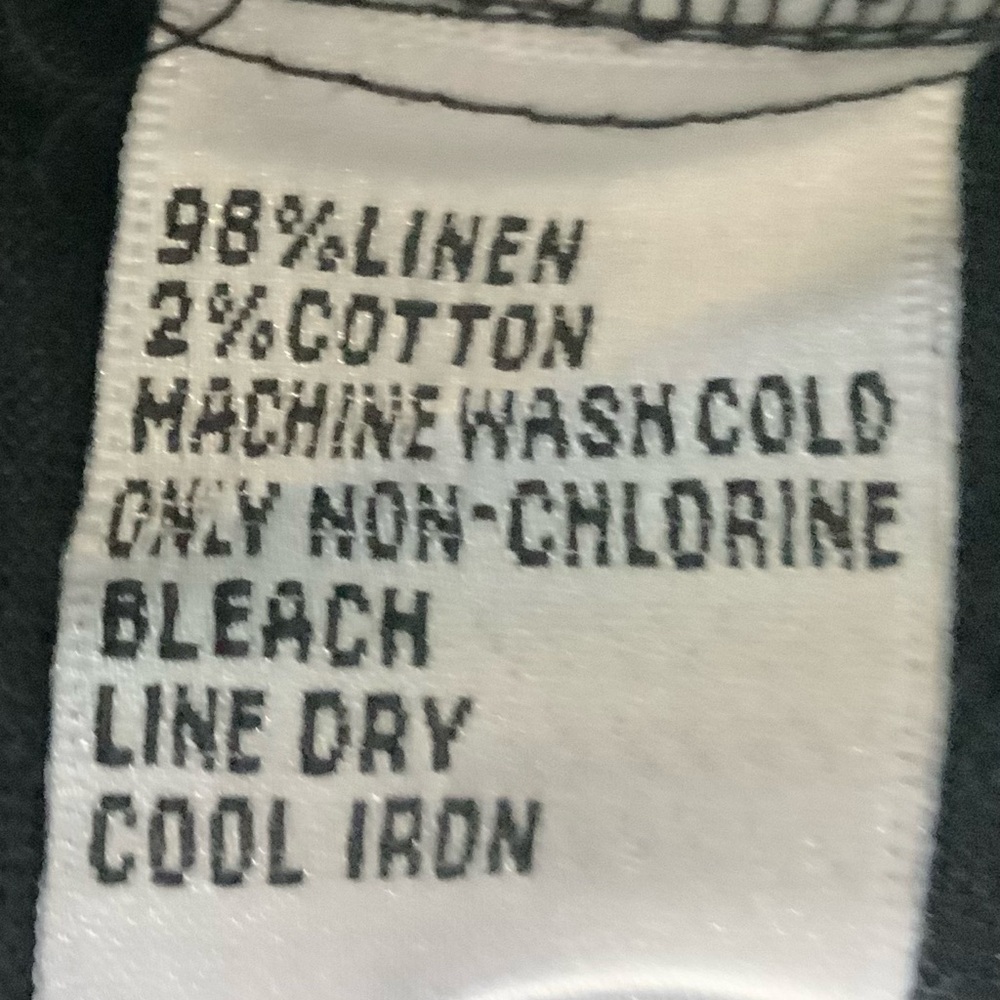 Talbot's Women’s Petites 16W Black Linen And Cotton 3/4 Sleeve Top - Picture 6 of 6